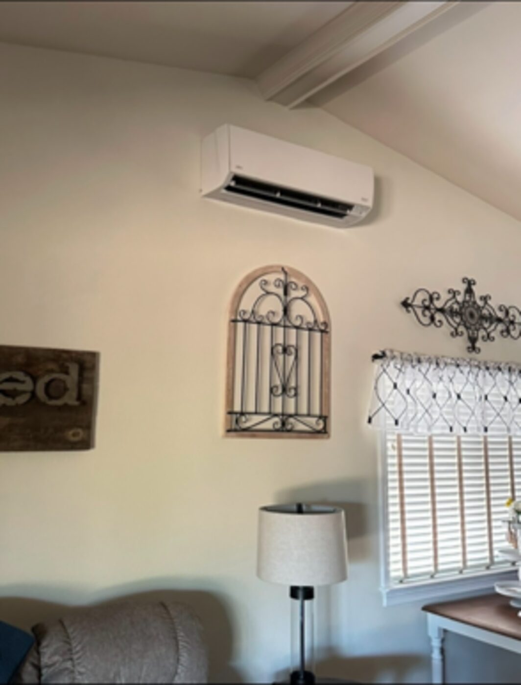 Ductless mini-split indoor head installed in an Anderson CA living room