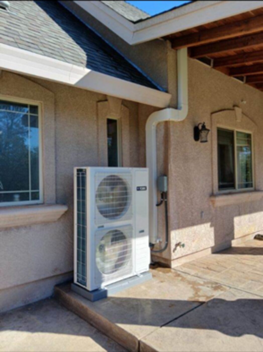 Multi-zone ductless mini-split condenser installed at a Shasta County home