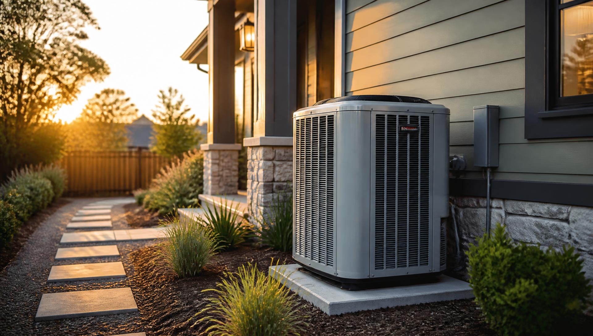 HVAC air conditioner condenser installed at a home in Anderson CA near Redding